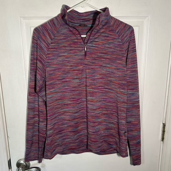 Merrell Tops - Merrell Select Wick Striped 1/4 Zip Long Sleeve Top Large Performance Purple